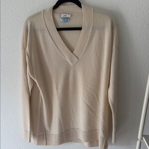 Vince Soft Beige V-Neck Sweater